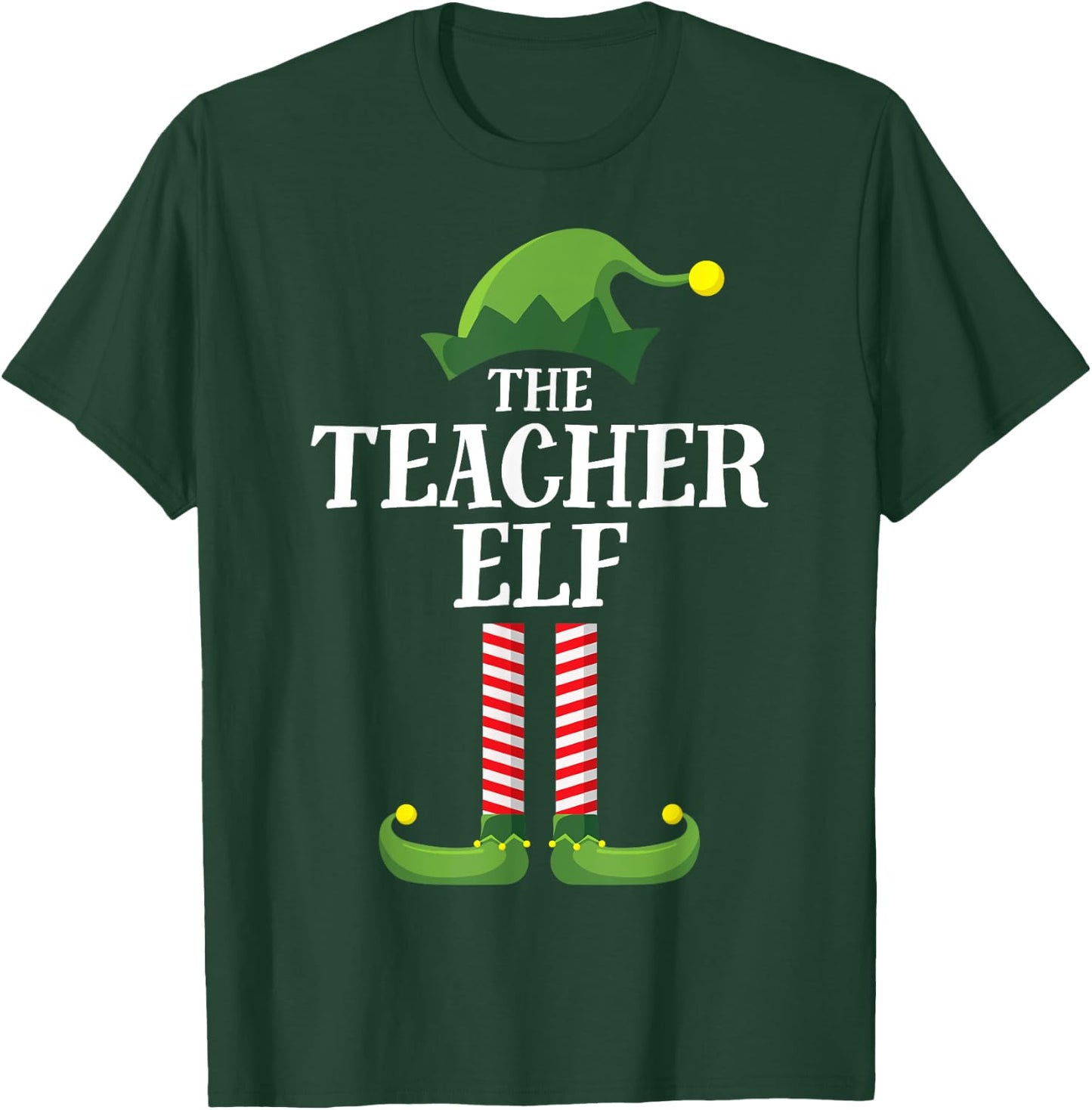Teacher Elf Matching Family Group Christmas Party Pyjamas Women Kids T-Shirt - T-Shirt | Forest