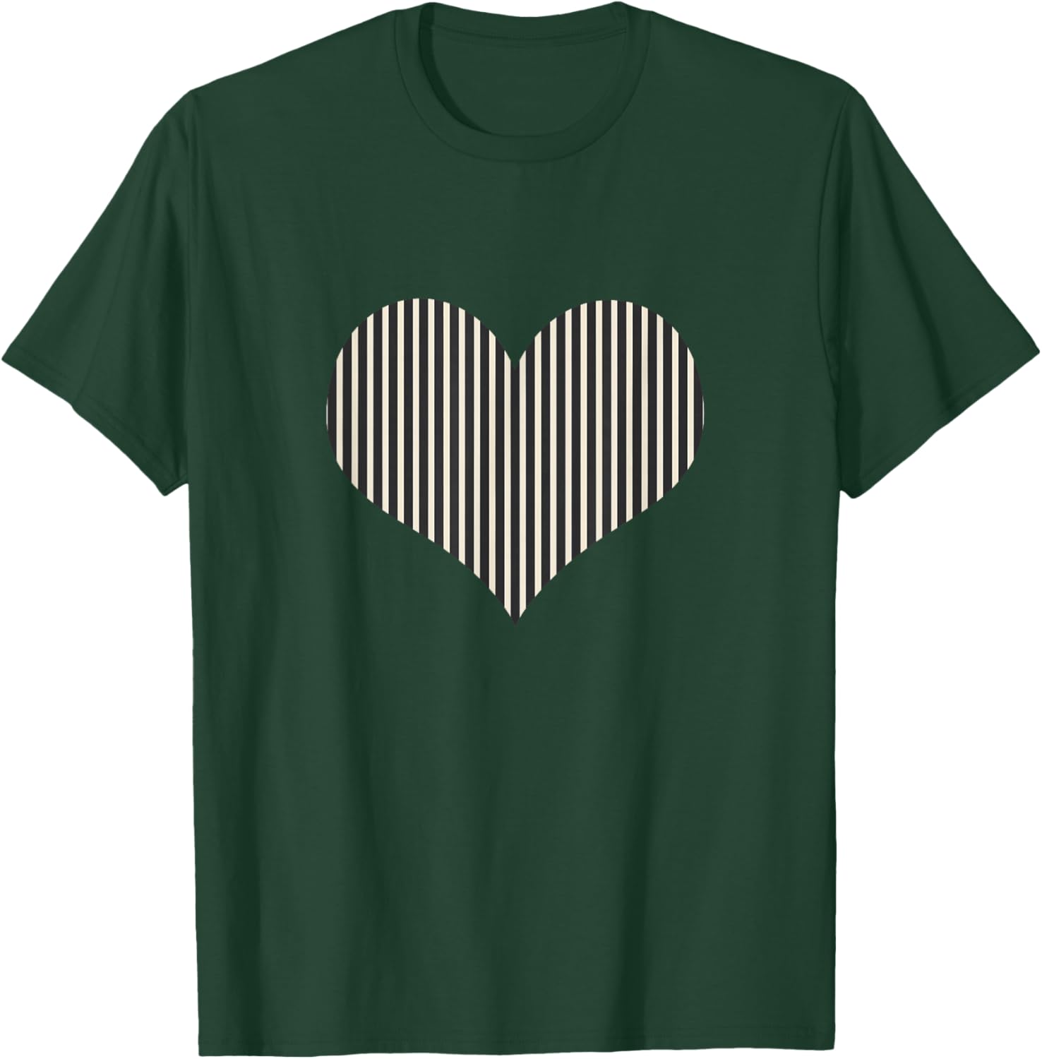 Cute Black White Stripes Vertical Lines Pattern Minimalist T-Shirt - T-Shirt | Forest