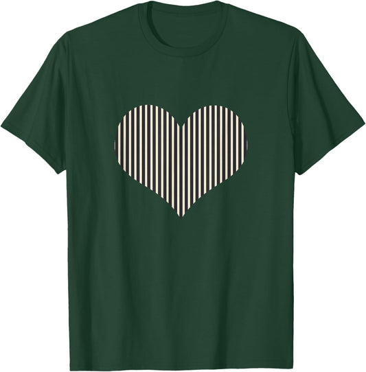 Cute Black White Stripes Vertical Lines Pattern Minimalist T-Shirt - T-Shirt | Forest