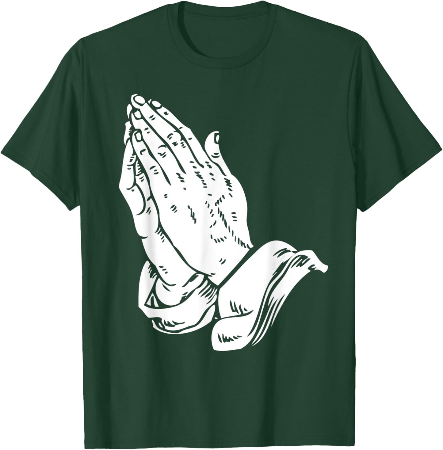Praying Hands T Shirt - Cool Christian religious Jesus T-Shirt - T-Shirt | Forest