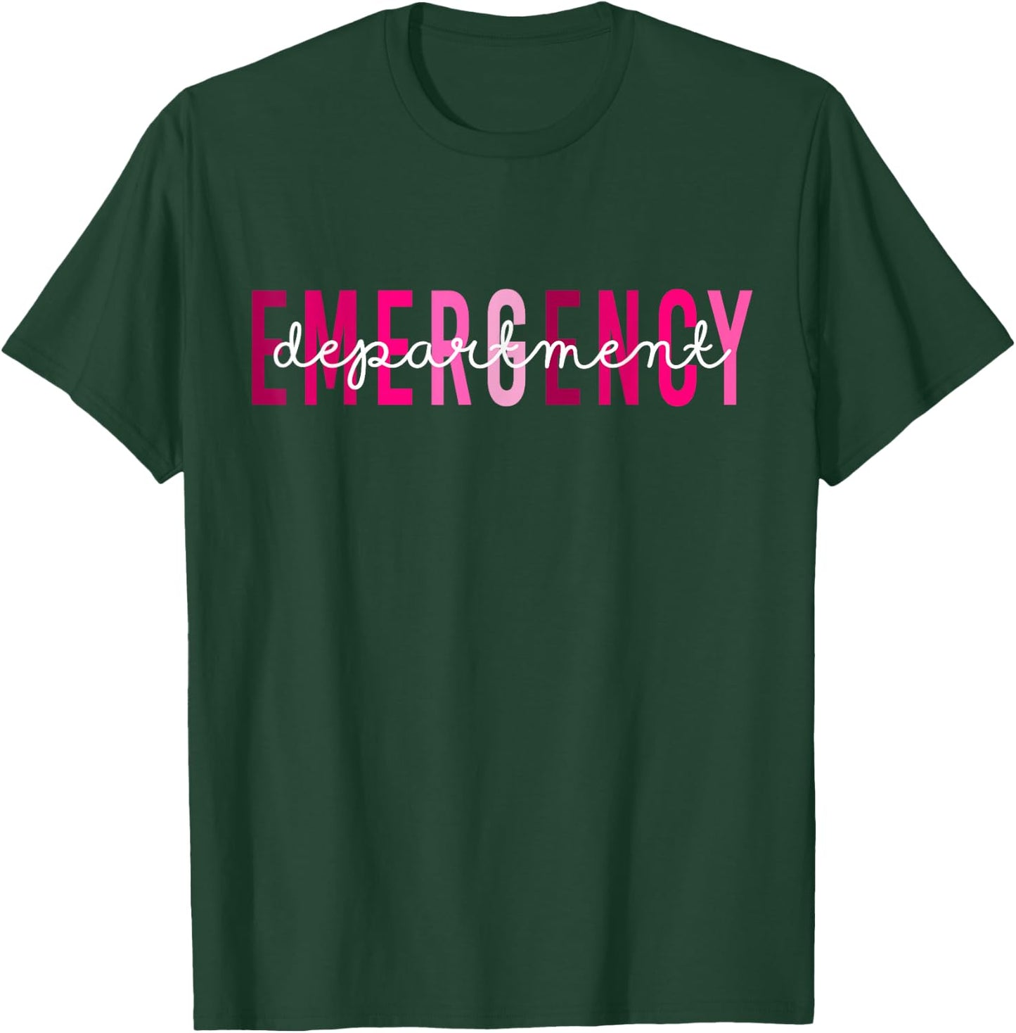 Emergency Department Emergency Room Nurse Breast Cancer T-Shirt - T-Shirt | Forest