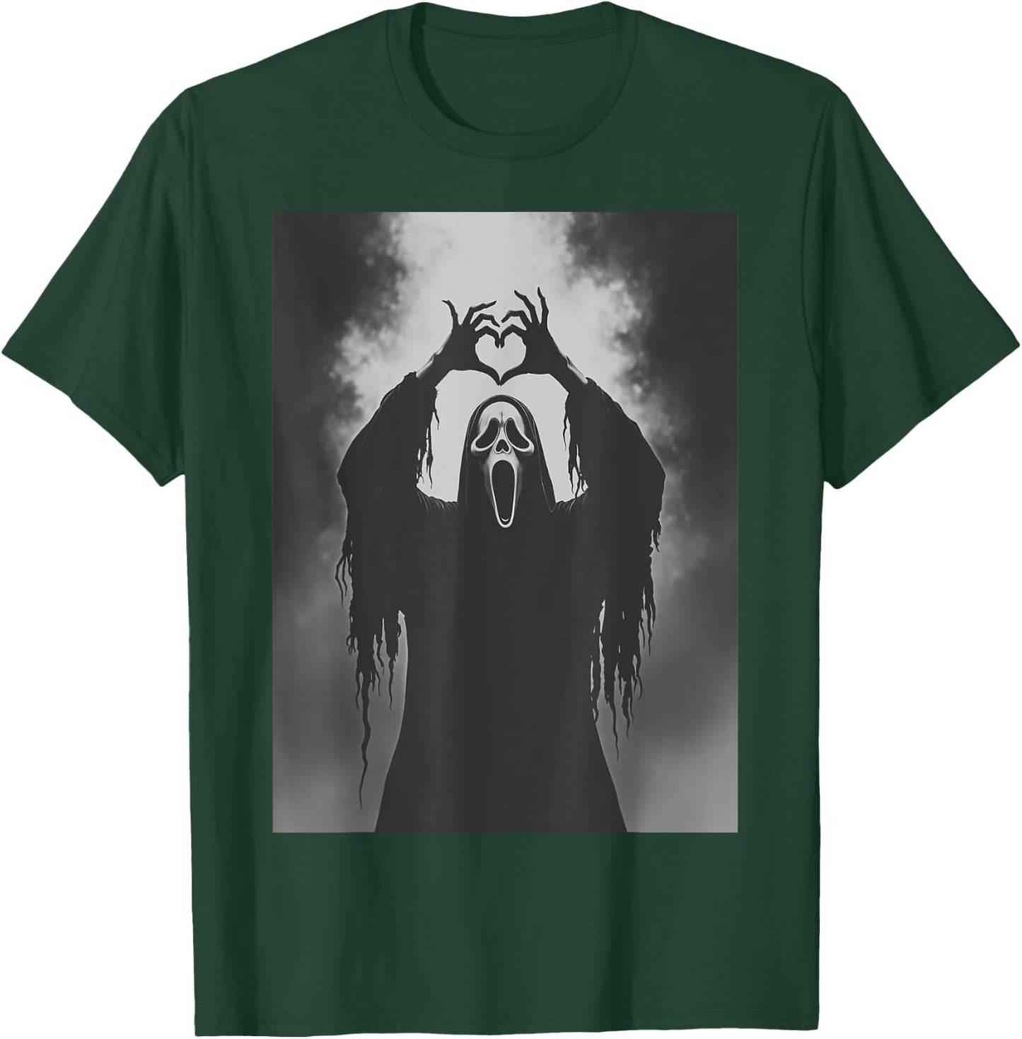 Ghost Heart Hands Scary Face Horror Poster Halloween T-Shirt - T-Shirt | Forest