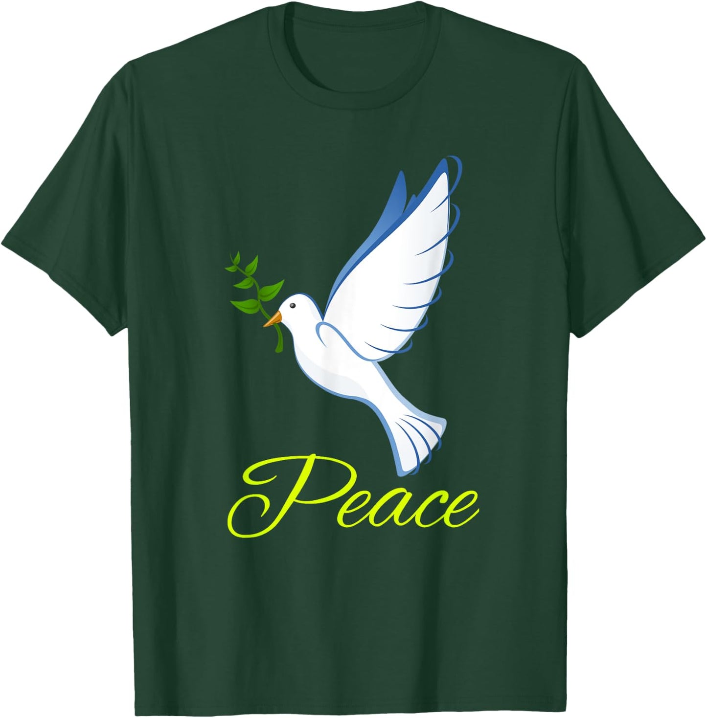 Dove with olive branch symbol of peace . T-Shirt - T-Shirt | Forest