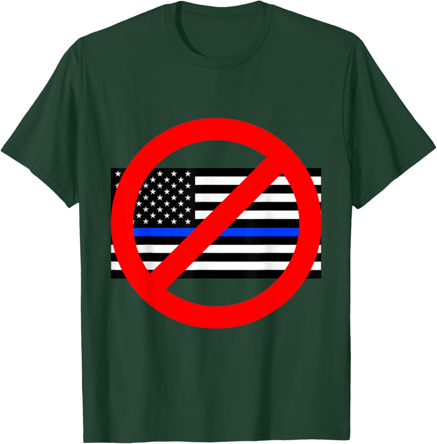 Circle Sky Anti Police State , Men's Black Cotton Blend Short Sleeve Classic Fit , Small T-Shirt - T-Shirt | Forest