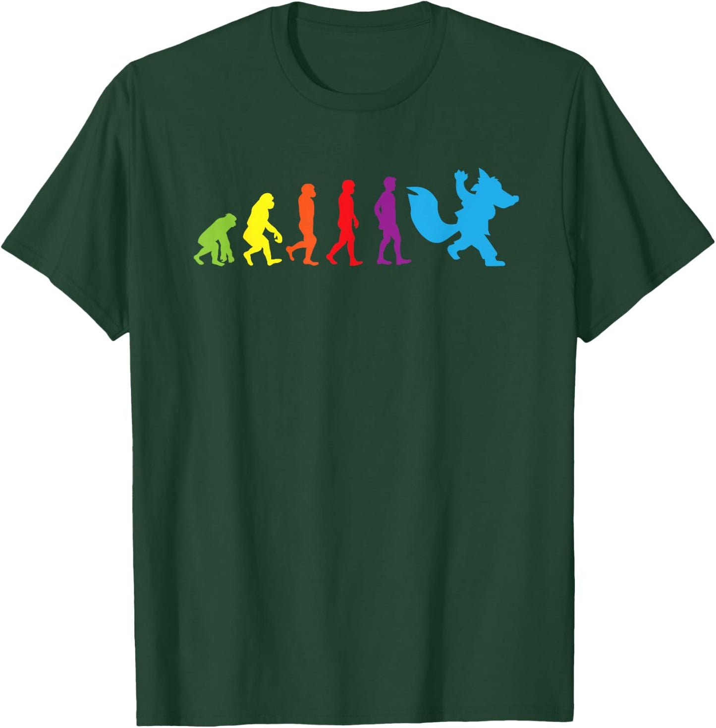 Furry Shirt Human Evolution Fursona Women Men Kids Shirts T-Shirt - T-Shirt | Forest