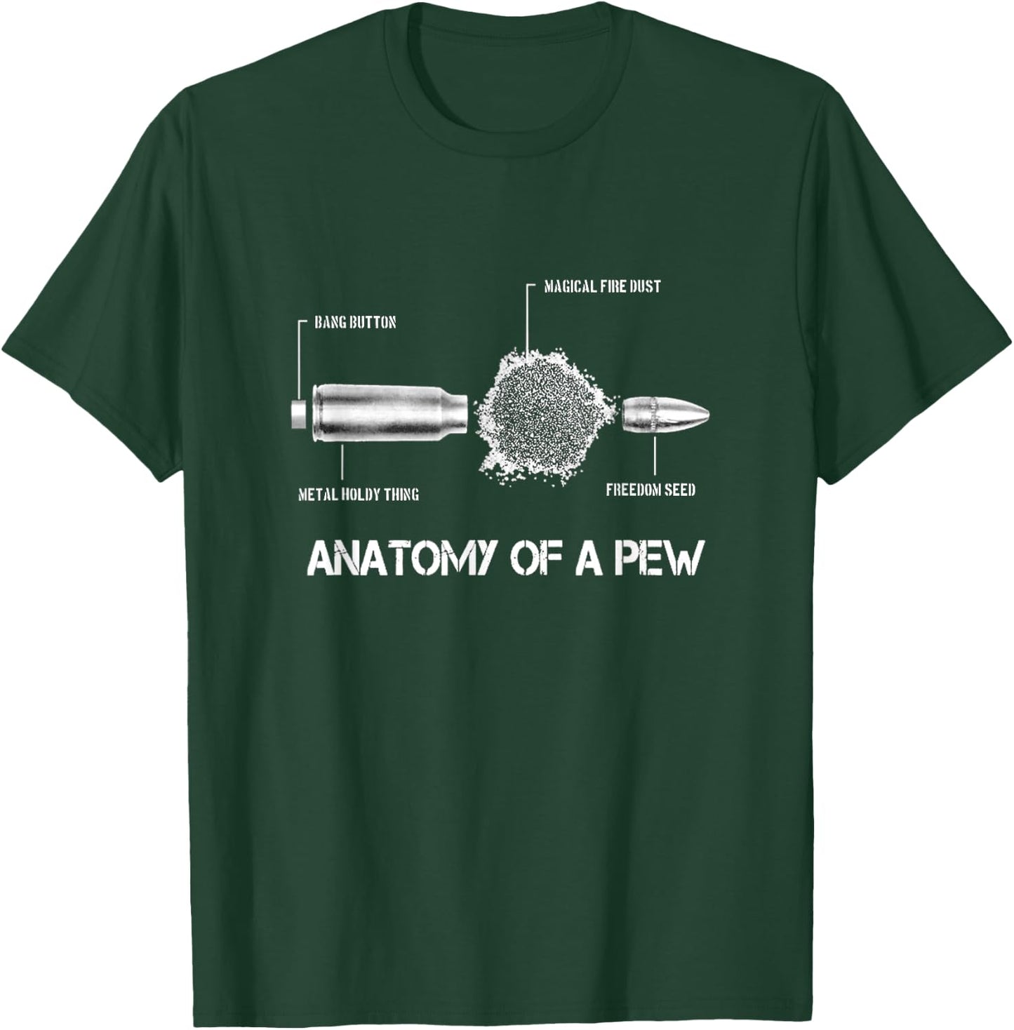 Bullet Ammunition Anatomy 5,56 mm Design For A Soldier T-Shirt - T-Shirt | Forest