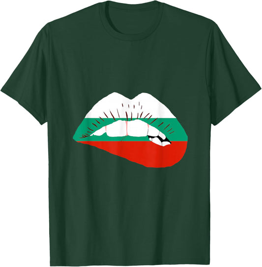 Bulgarian Flag Lip Bulgarian Roots Bulgarian Pride Bulgaria T-Shirt - T-Shirt | Forest