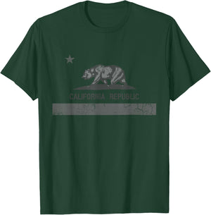 Vintage California Republic State Flag Bear Retro Fade T-Shirt - T-Shirt | Forest