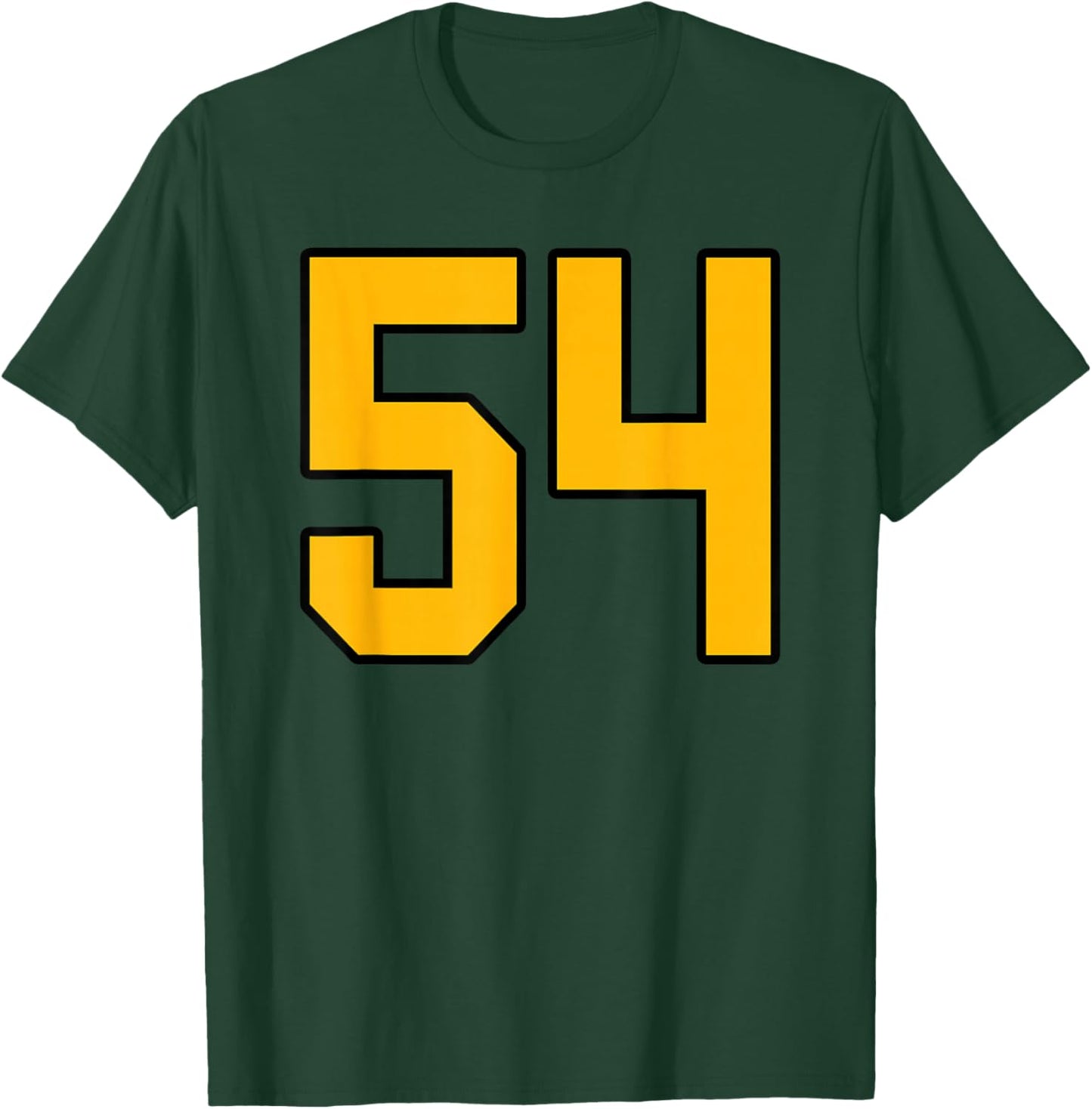 Gold and Black Sports Number 54 Jersey Uniform Player T-Shirt - T-Shirt | Forest