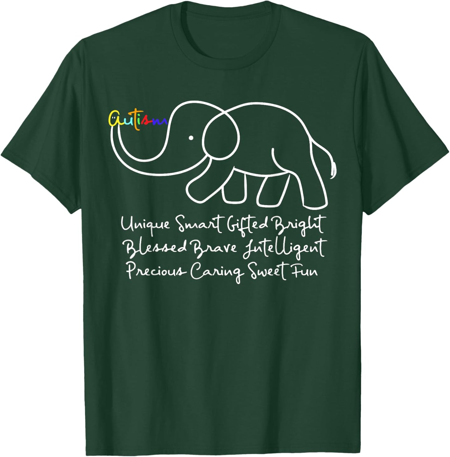 Autism Awareness Day Elephant Shirt | Animal Autism Gift T-Shirt - T-Shirt | Forest