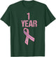 One 1 Years Survivor Breast Cancer Shirt Awareness Present T-Shirt - T-Shirt | Forest