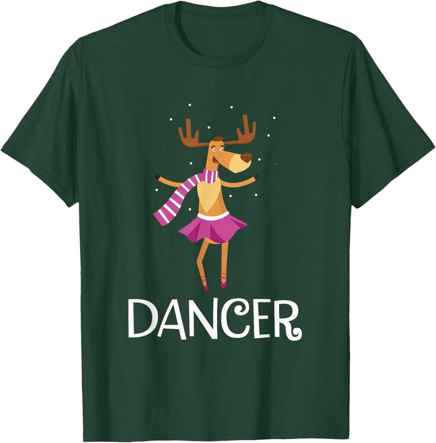 Dancer Prancer Christmas Dancing Reindeer T-Shirt - T-Shirt | Forest