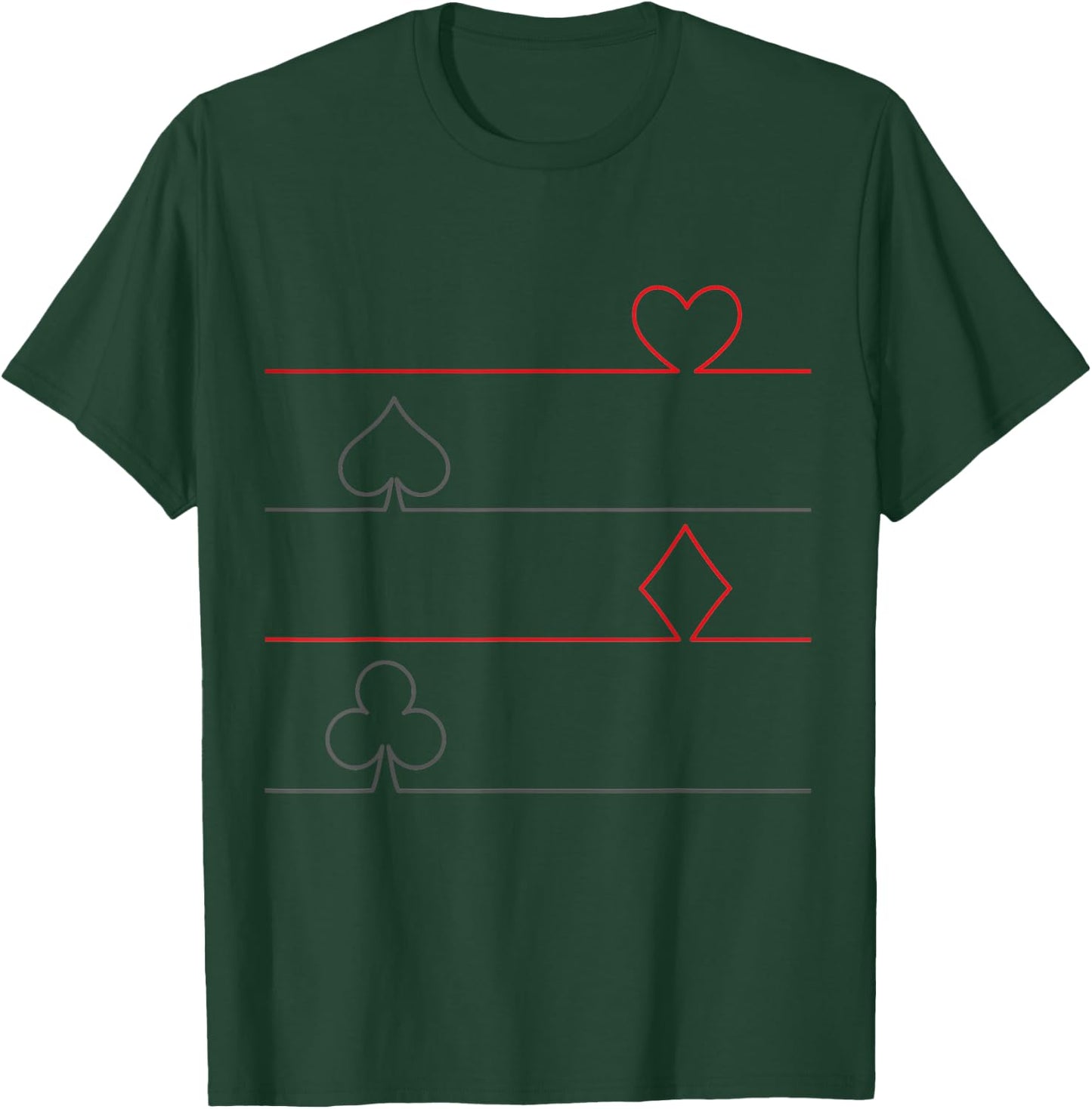 Playing Cards Design Funny Apparel Spade Clubs Hearts T-Shirt - T-Shirt | Forest
