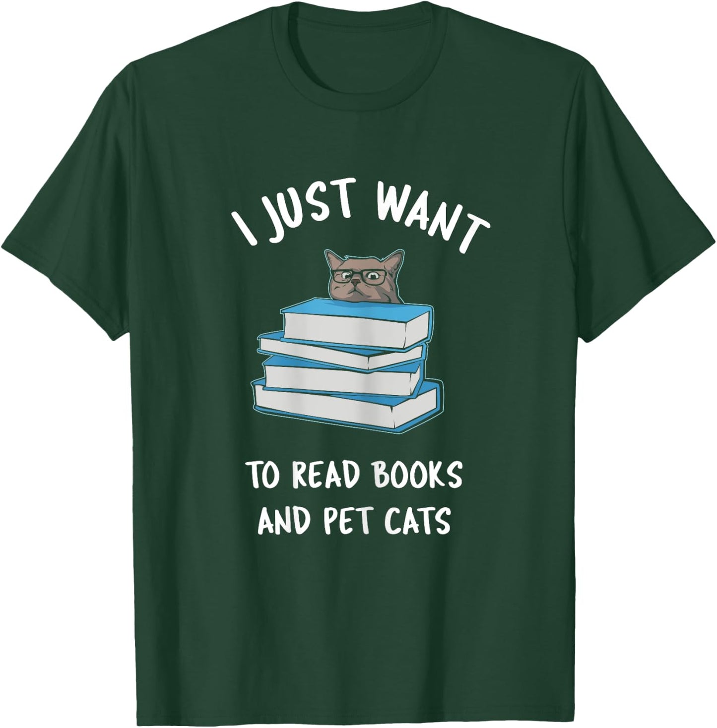 I just want to read books and pet cats - russian blue T-Shirt - T-Shirt | Forest