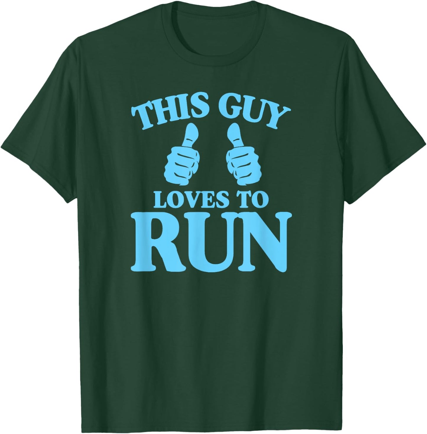 This Guy Loves To Run - Two Thumbs Cross Country T-Shirt - T-Shirt | Forest