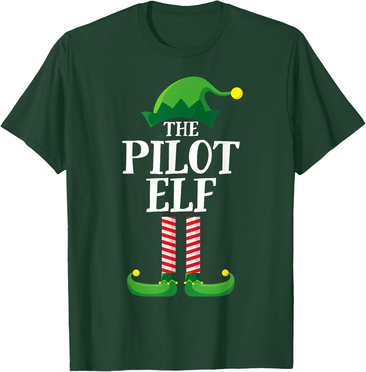Pilot Elf Matching Family Group Christmas Party Pyjamas T-Shirt - T-Shirt | Forest