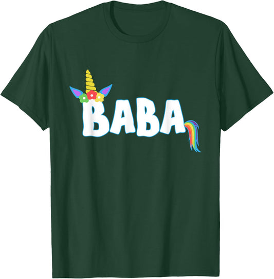 Unicorn Birthday Girl Shirt Funny BABA Grandpa Dad Gift T-Shirt - T-Shirt | Forest