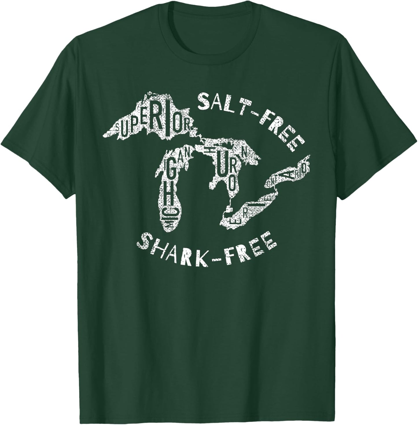 Salt Free Shark Free Great Lakes T-Shirt - T-Shirt | Forest