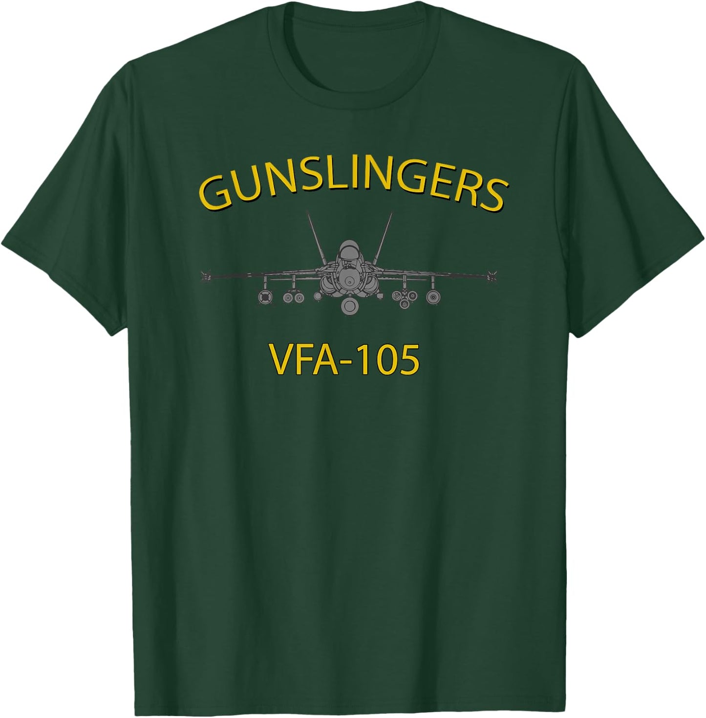 VFA-105 "Gunslingers" Squadron F-18 Super Hornet T-Shirt - T-Shirt | Forest