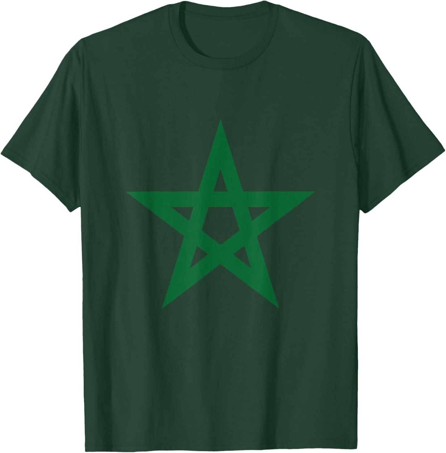 Morocco Moroccan Star Flag Football Jersey T-Shirt - T-Shirt | Forest