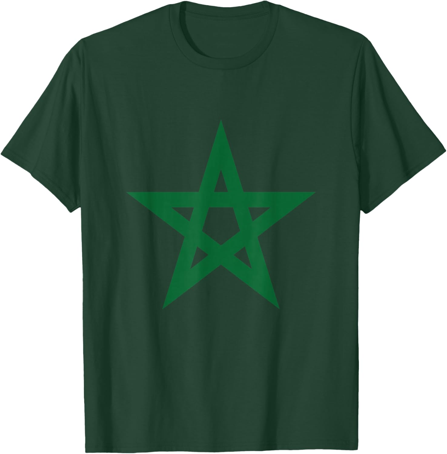 Morocco Moroccan Star Flag Football Jersey T-Shirt - T-Shirt | Forest