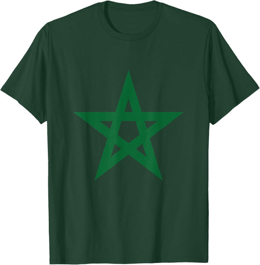 Morocco Moroccan Star Flag Football Jersey T-Shirt - T-Shirt | Forest