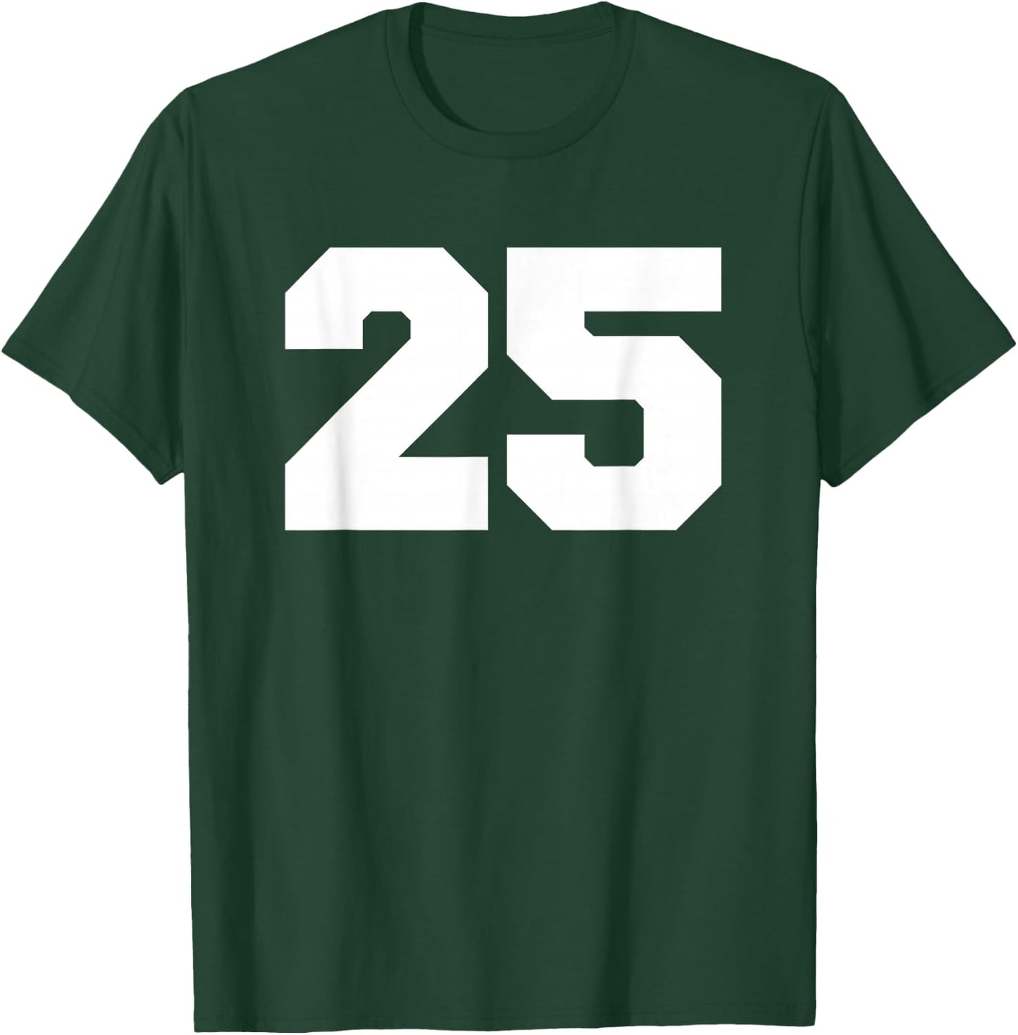 Number 25 Sports Jersey Player #25 Fan FRONT Print Varsity T-Shirt - T-Shirt | Forest