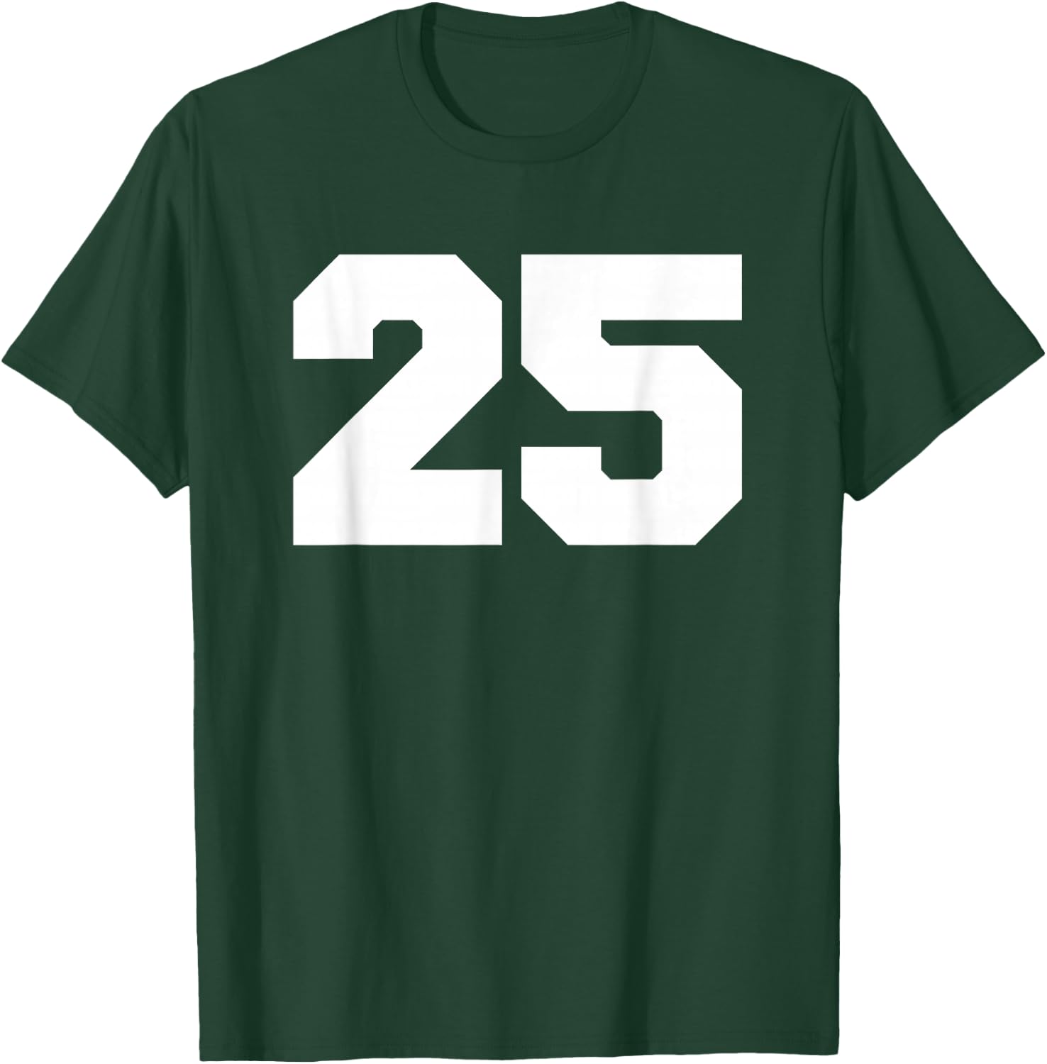 Number 25 Sports Jersey Player #25 Fan FRONT Print Varsity T-Shirt - T-Shirt | Forest