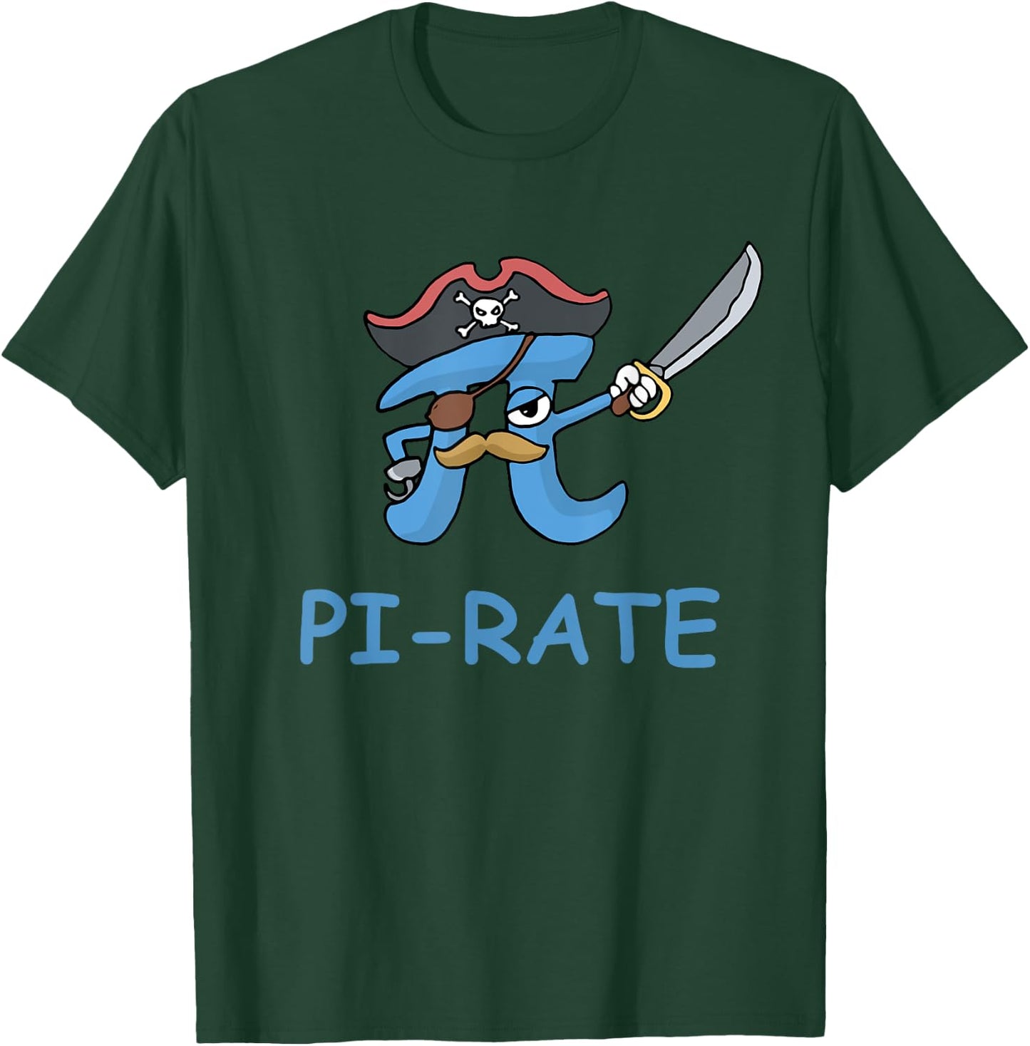 Pi Rate Funny Pi Pirate T-Shirt - T-Shirt | Forest