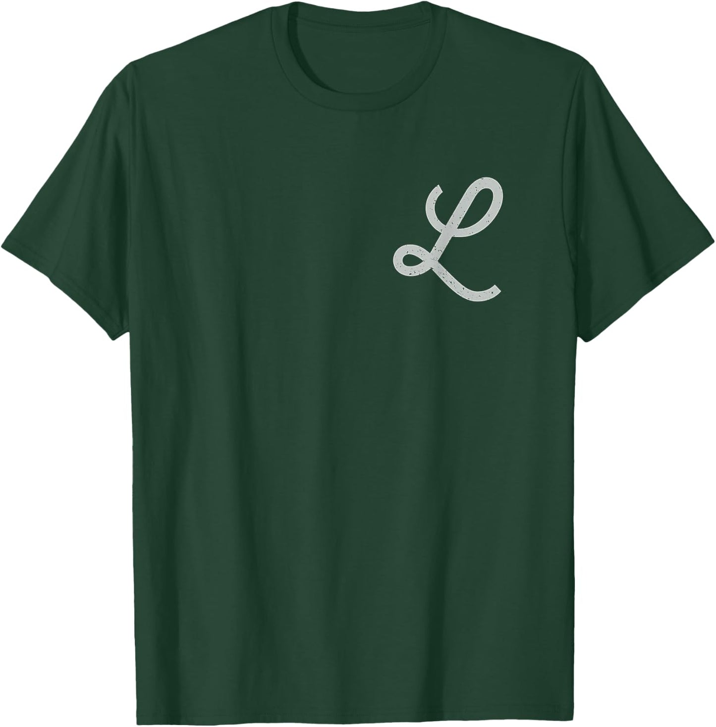 Vintage Distressed Letter L | Initial | Monogram T-Shirt - T-Shirt | Forest