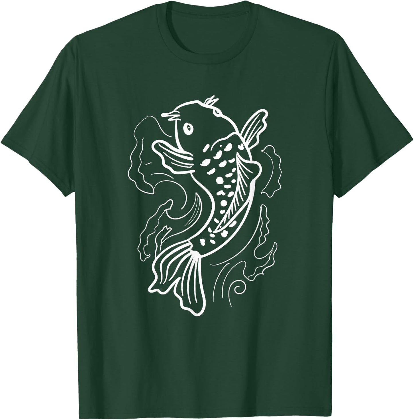 Koi Fish Graphic Art Japanese Pond Carp T-Shirt - T-Shirt | Forest
