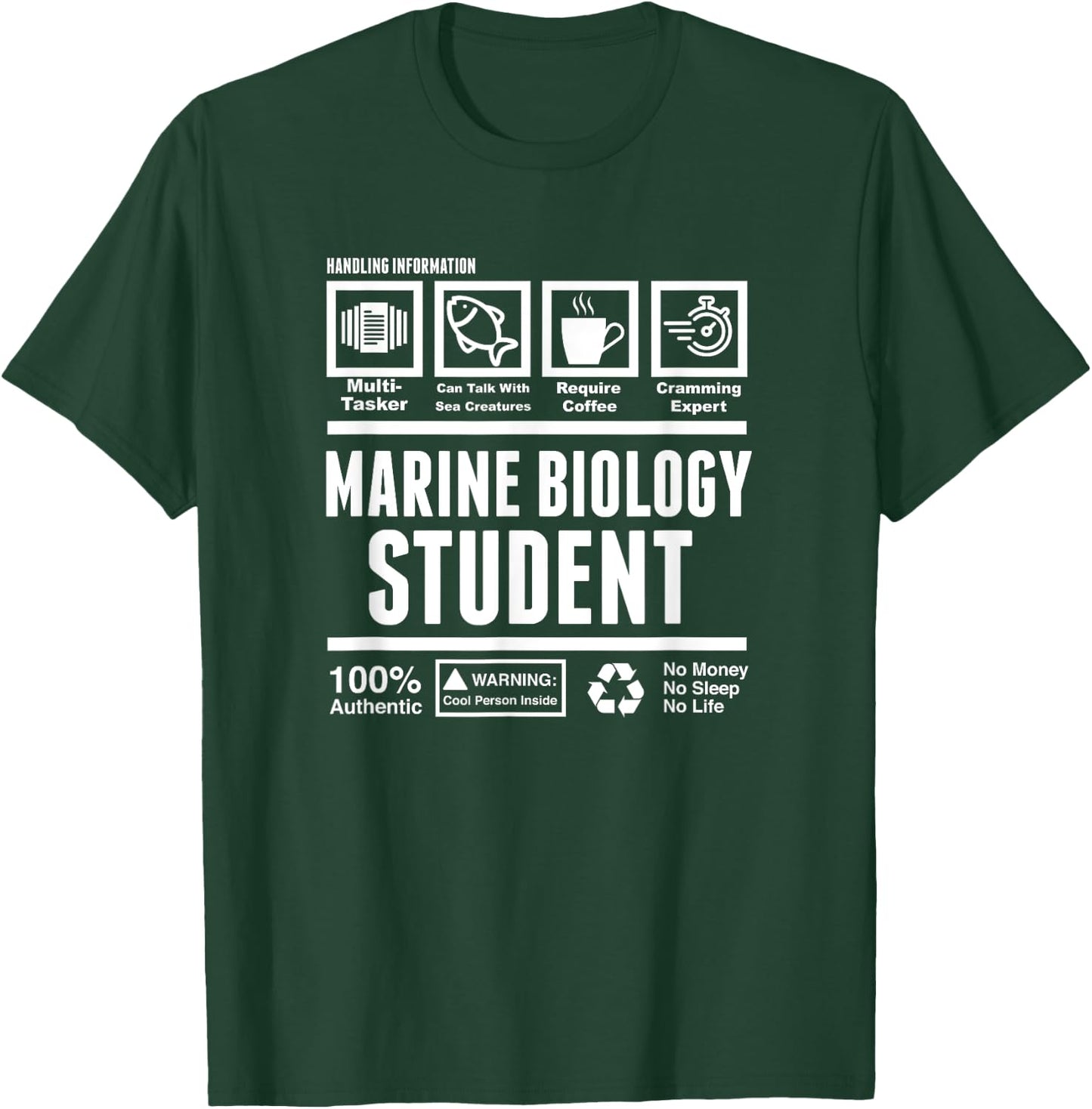 Funny Marine Biology Student Handling Information T-Shirt - T-Shirt | Forest