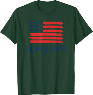 OH MY STARS American Flag T Shirt 4th of July Women Men T-Shirt - T-Shirt | Forest