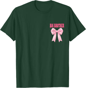 Big Brother Birthday Girl Matching Coquette Pink Bow T-Shirt - T-Shirt | Forest