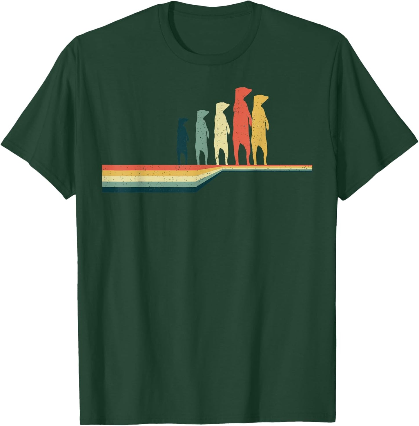 MEERKAT Vintage Retro Style Cute Pet Gifts T-Shirt - T-Shirt | Forest