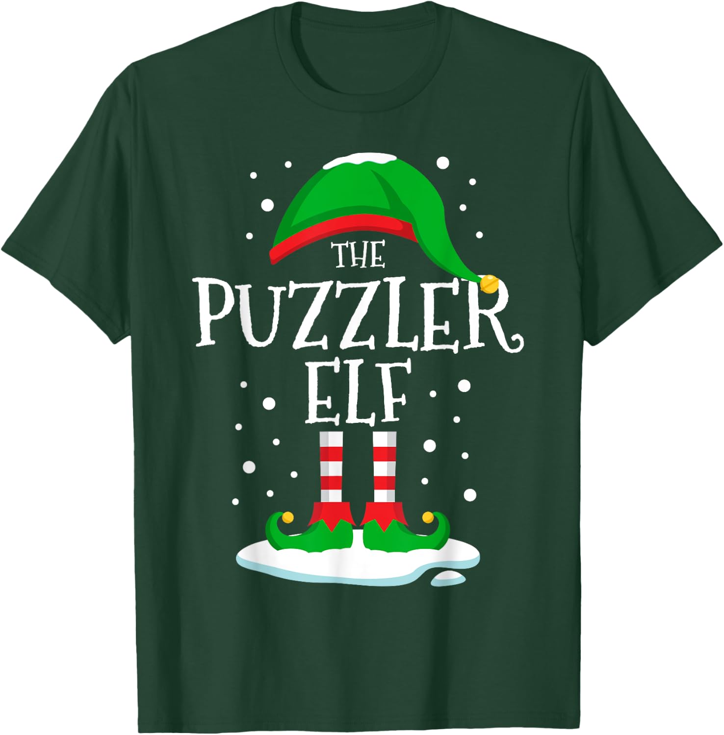 The Puzzler Elf Christmas Family Matching Xmas Group Funny T-Shirt - T-Shirt | Forest