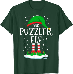 The Puzzler Elf Christmas Family Matching Xmas Group Funny T-Shirt - T-Shirt | Forest