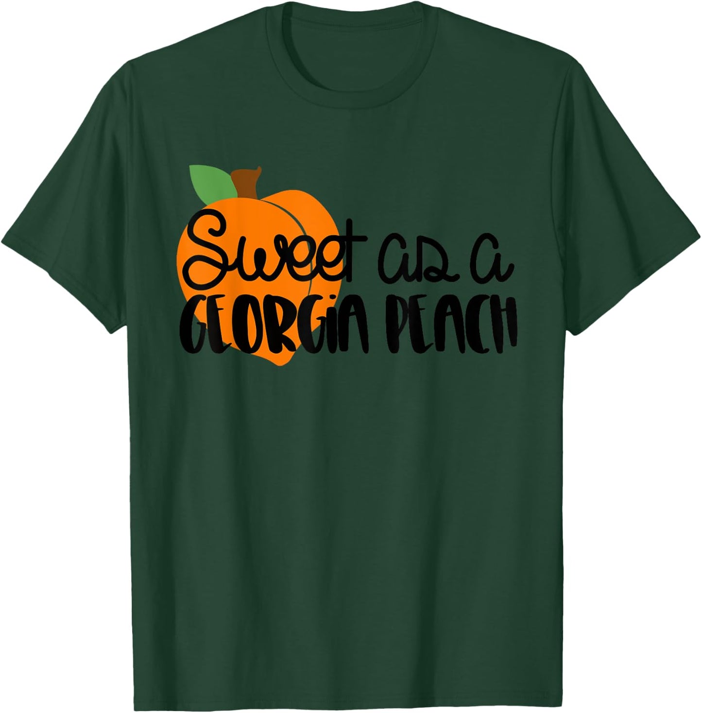 Sweet as a Georgia Peach t shirt with bright peach T-Shirt - T-Shirt | Forest