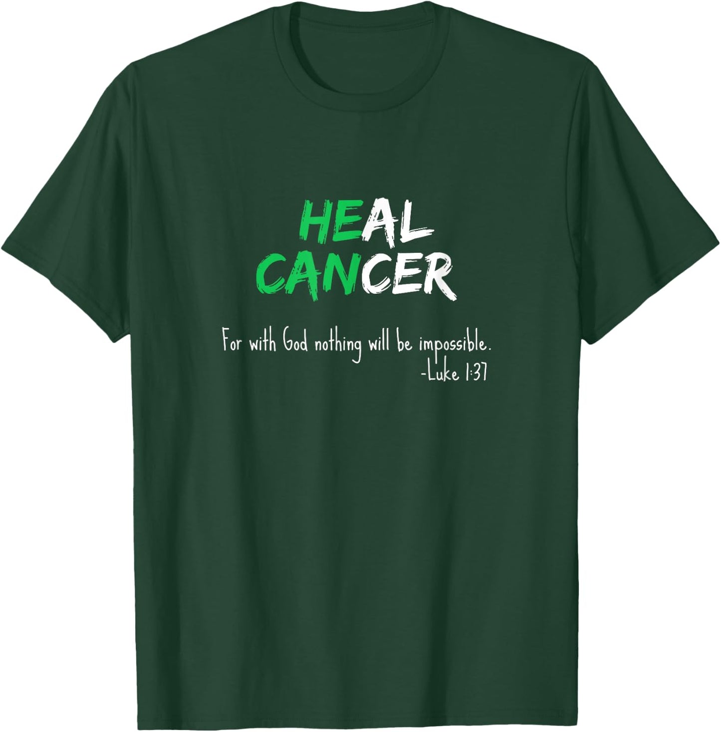 Liver Cancer Awareness Green / Bible Verse Heal Christian T-Shirt - T-Shirt | Forest
