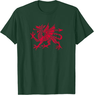 Wales Cymru Red Dragon Welsh Flag Shirt T-Shirt - T-Shirt | Forest