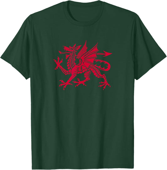 Wales Cymru Red Dragon Welsh Flag Shirt T-Shirt - T-Shirt | Forest