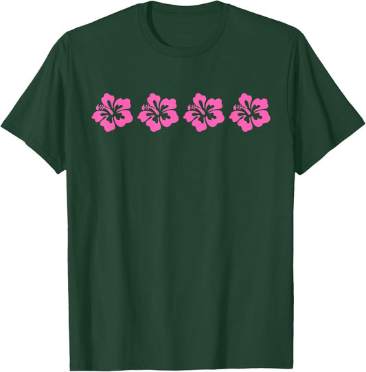 Awesome Hawaiian Pink Hibiscus Flowers Rose Mallow T-Shirt - T-Shirt | Forest