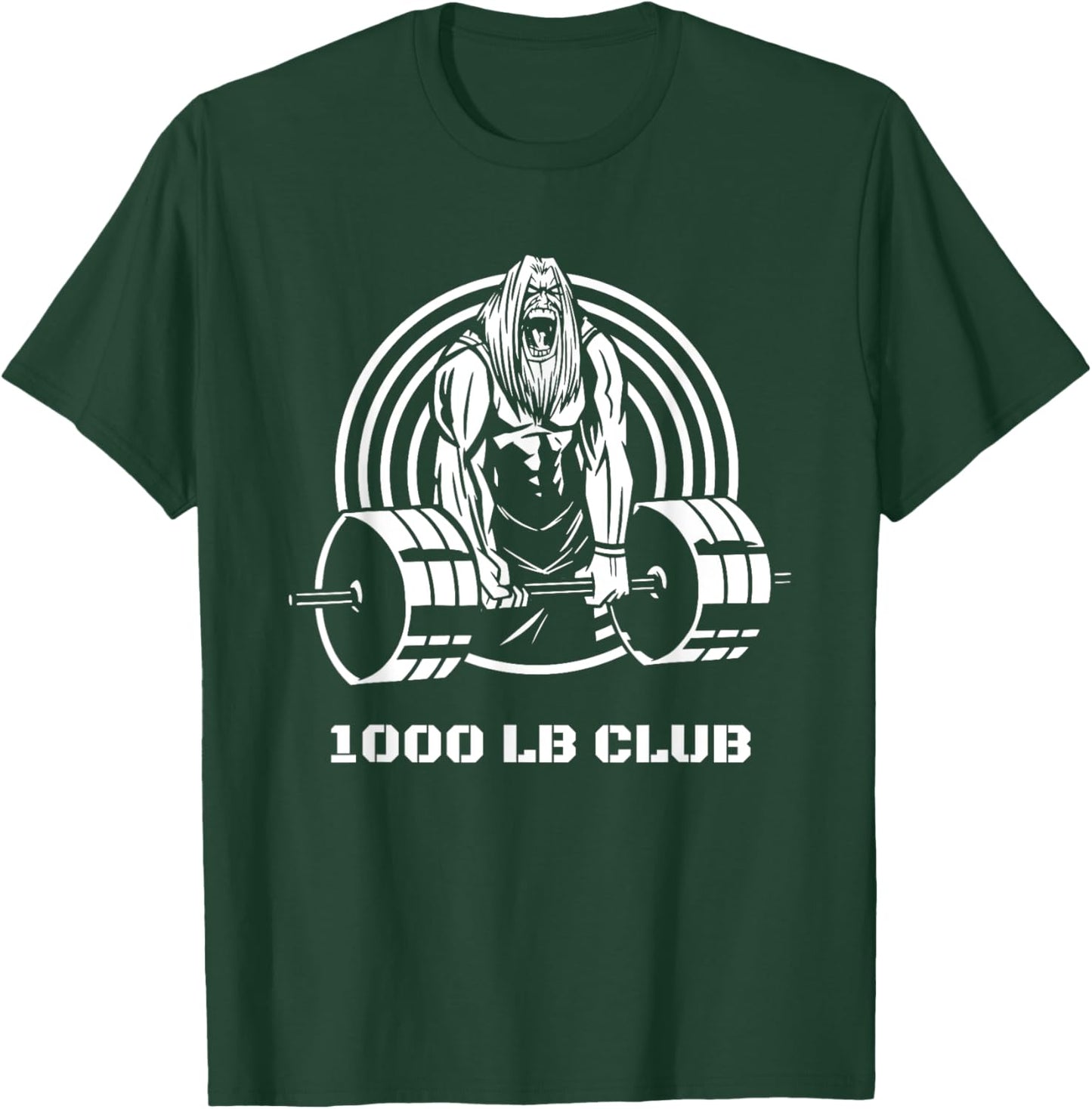 1000 Pound Club Muscle Strong Men Gym Workout Powerlifting T-Shirt - T-Shirt | Forest