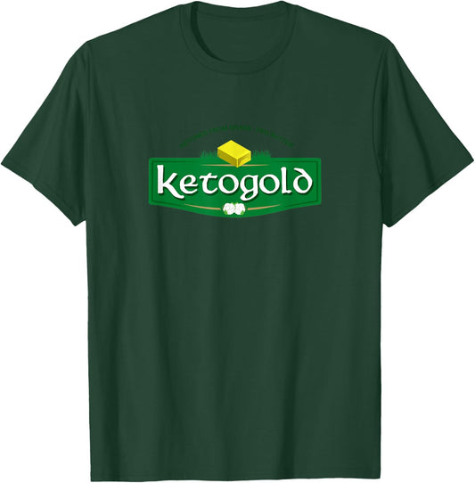Keto Gold Funny Ketogenic Grass Fed Irish Butter Diet Shirt T-Shirt - T-Shirt | Forest