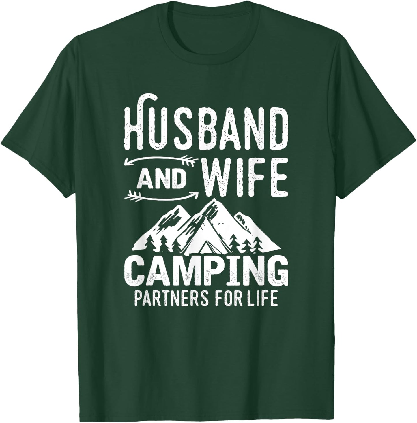 Husband And Wife Camping Partner For Life T-Shirt - T-Shirt | Forest