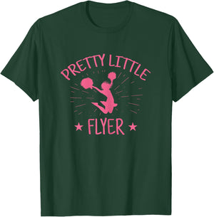 PRETTY LITTLE FLYER Cheerleader Love Mom Girls Gift T-Shirt - T-Shirt | Forest