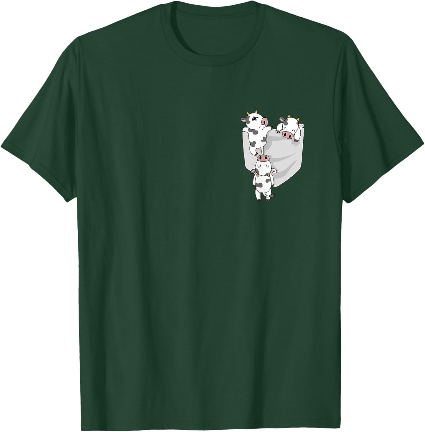 Cow Pocket Funny Milk Cow in A Bag T-Shirt - T-Shirt | Forest