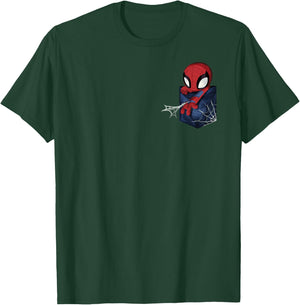 Marvel Spider-Man Left Chest Pocket T-Shirt - T-Shirt | Forest