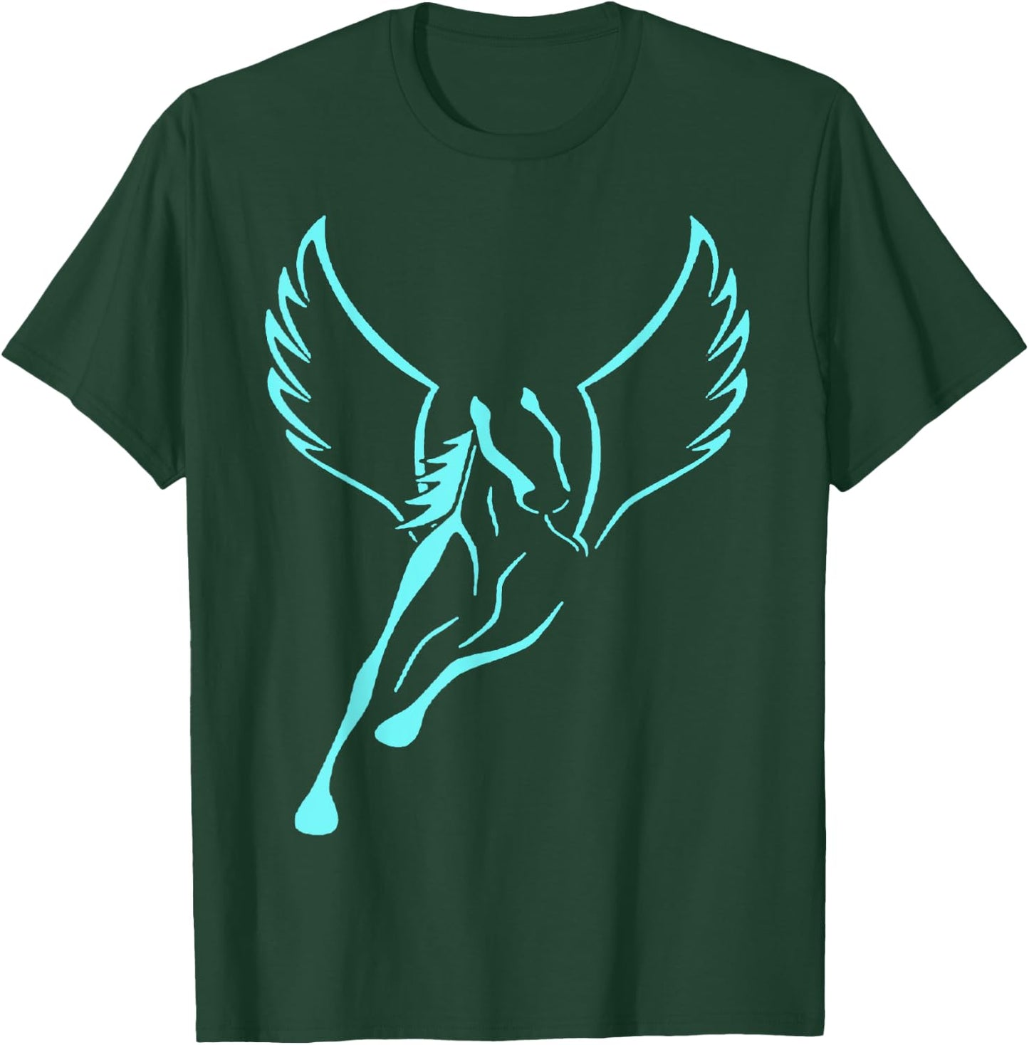 Pegasus Outline T-Shirt - T-Shirt | Forest
