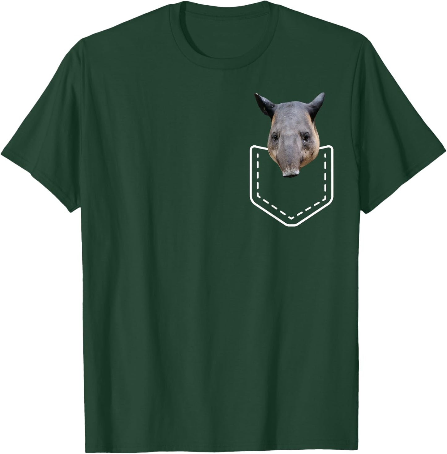 Tapir In My Pocket - Funny Cute Tapir Peeking T-Shirt - T-Shirt | Forest